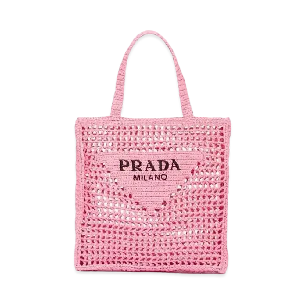 PRADA Raffia Tote Bag "Petal Pink"