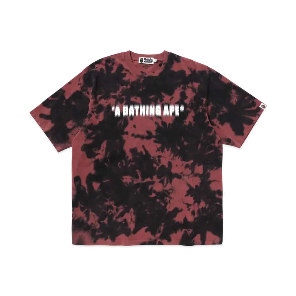 A BATHING APE Destroyed Bleach Logo Relaxed Fit Tee "Black"
