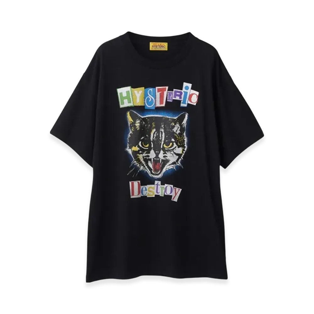 HYSTERIC GLAMOUR Cat Scratch Fever Oversized T-Shirt "Black"