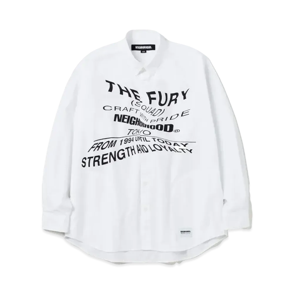 NEIGHBORHOOD Distortion Print Shirt LS "White"