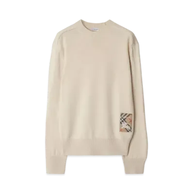Burberry Check Label Wool Sweater "Nutmeg"