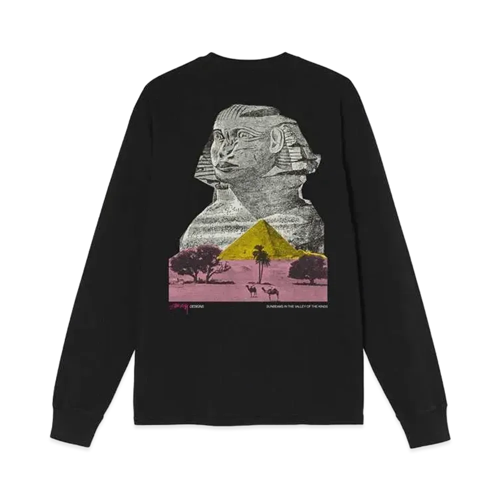 Stussy SPHINX PIGMENT DYED LS TEE "Black"