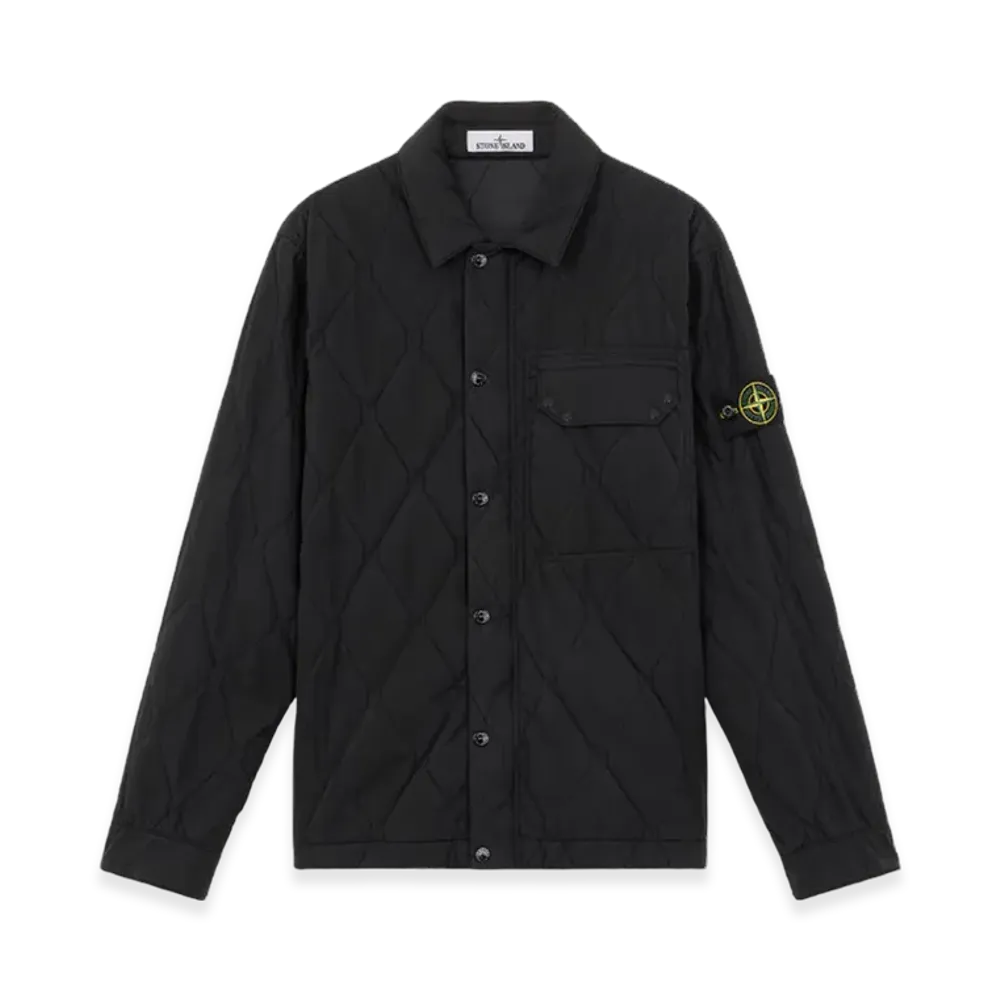 Stone Island Q0633 50 Fili Nylon Cotton Shirt Jacket with Internal Padding - 24FW "Black"