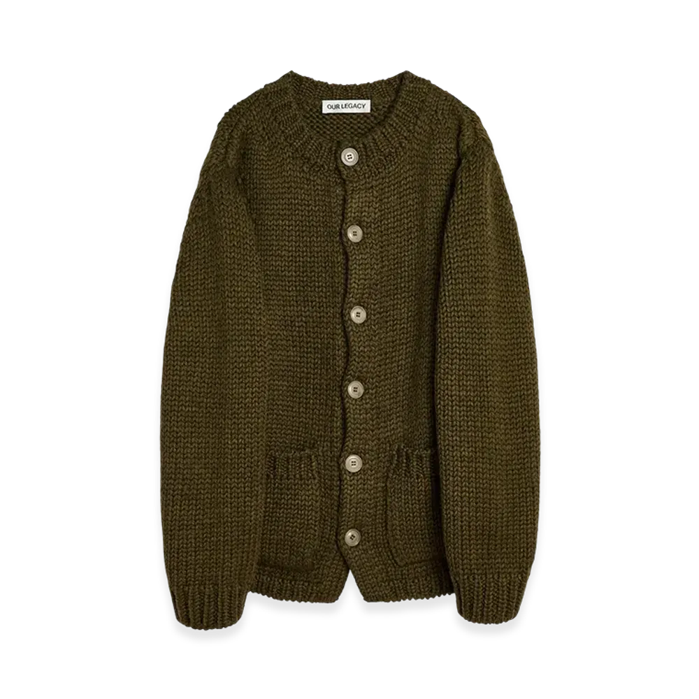 OUR LEGACY Over Cardigan "Olive Mega Alpaca Wool"