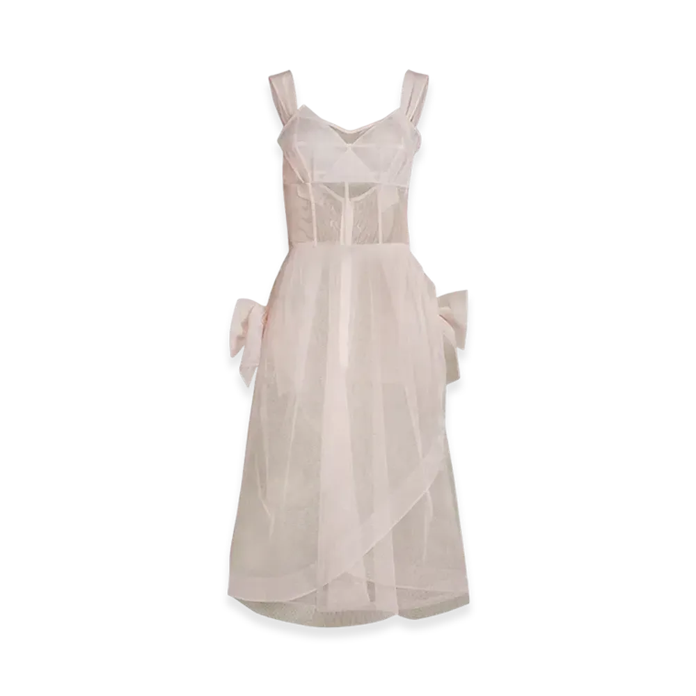 Maison Margiela Women's Tulle Midi Dress "Pink"