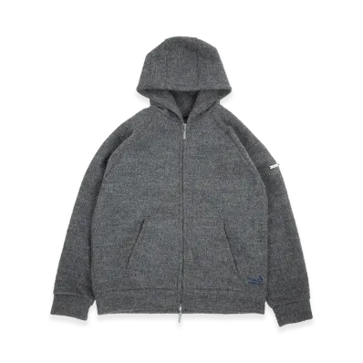 FEELS. Alpaca Zip Up Hoodie "Gray"