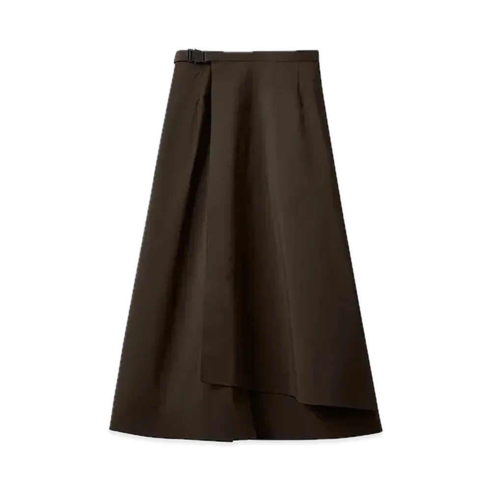 DESCENTE ALLTERRAIN Wool Mix Wrap Skirt "Nuts Shell"