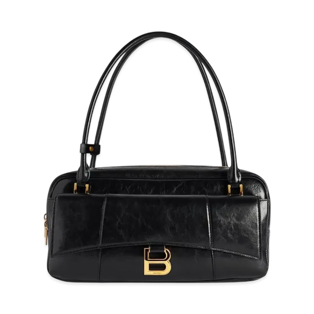 BALENCIAGA Hourglass Flat Bowling Bag "Black"