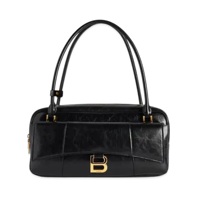 BALENCIAGA Hourglass Flat Bowling Bag "Black"