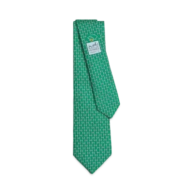 Hermes Tie 7 Dancing H "Vert/Ciel"