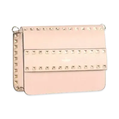 Valentino Rock Studs Grain Calfskin Small Crossbody Bag "Powder"
