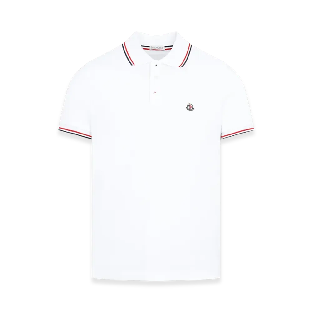 MONCLER Pique Cotton Polo Shirt "White"
