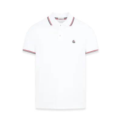 MONCLER Pique Cotton Polo Shirt "White"