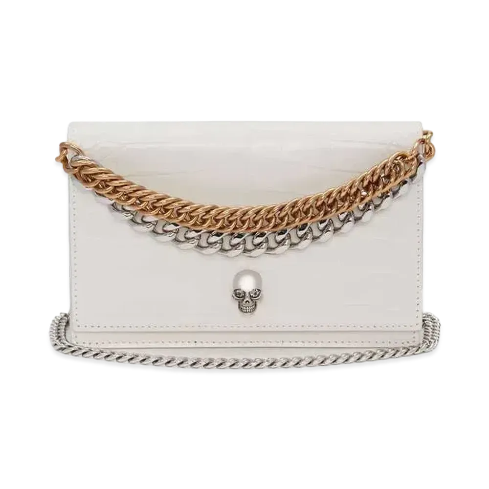 Alexander McQUEEN Small Skull Bag With Chain "Ivory"