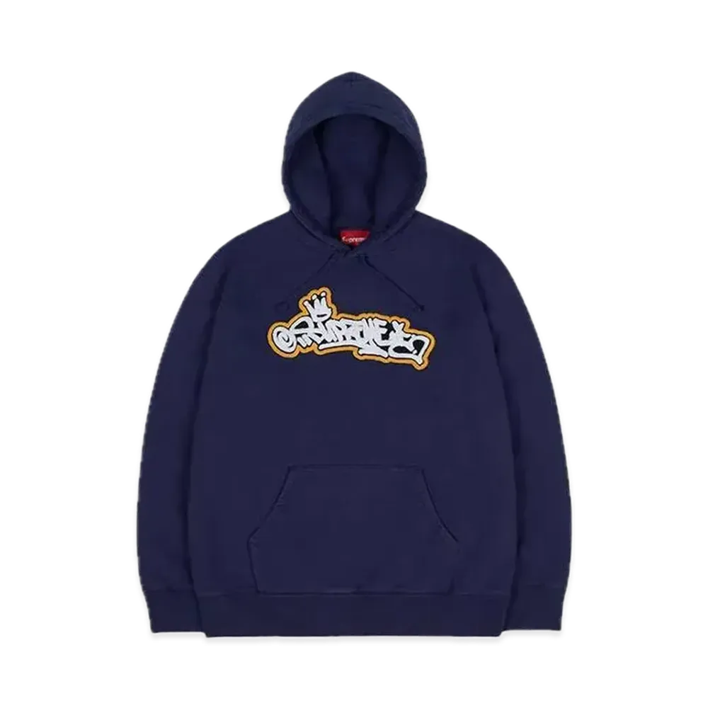 Supreme Handstyle Hooded Sweatshirt "Washed Navy"