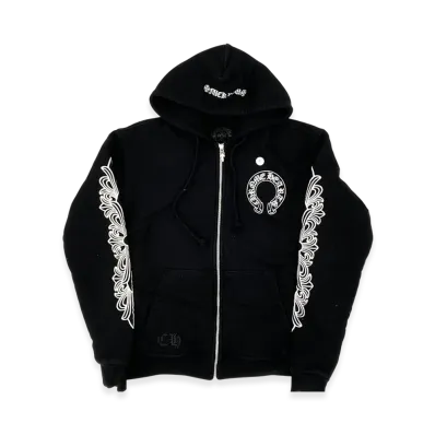Chrome Hearts Horse Shoe Fuck You Floral Zip Up Hoodie "Black"