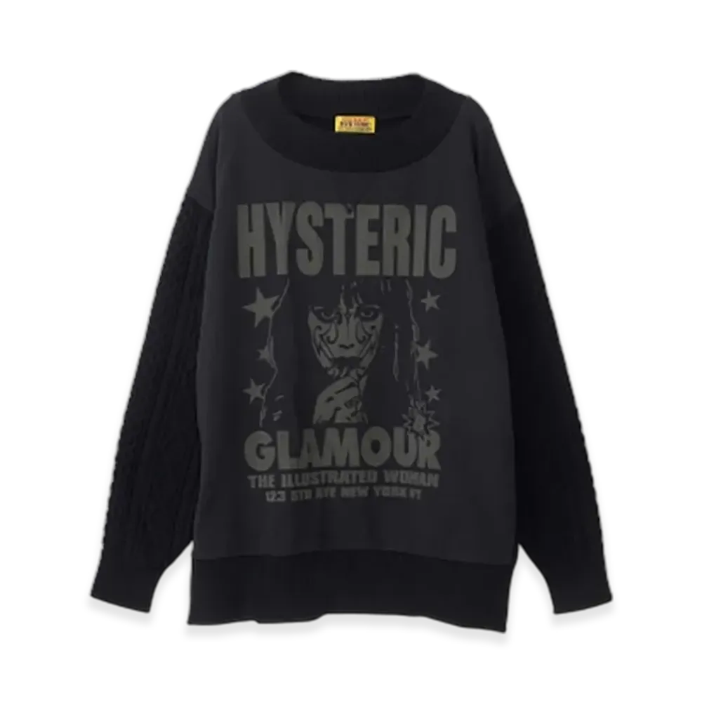 HYSTERIC GLAMOUR The Illustrated Woman Sweater "Black"