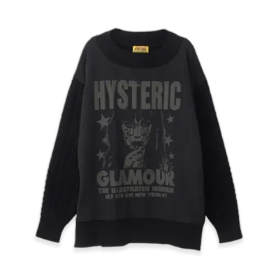 HYSTERIC GLAMOUR The Illustrated Woman Sweater "Black"