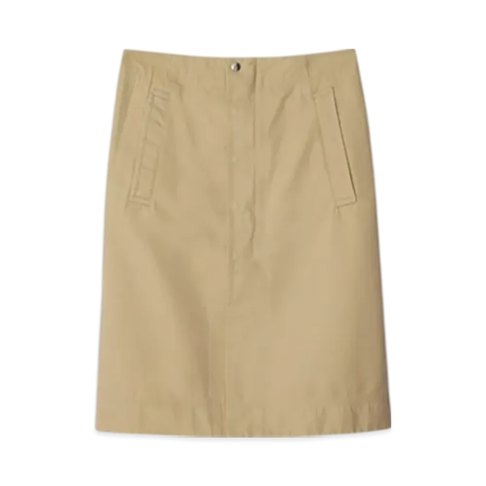 Burberry Cotton Midi Skirt "Beige"