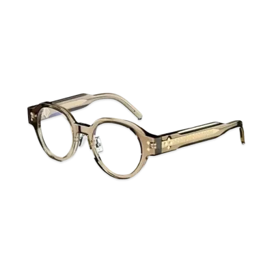 Dior CD Diamond R3F Rounded Glasses "Transparent Beige"