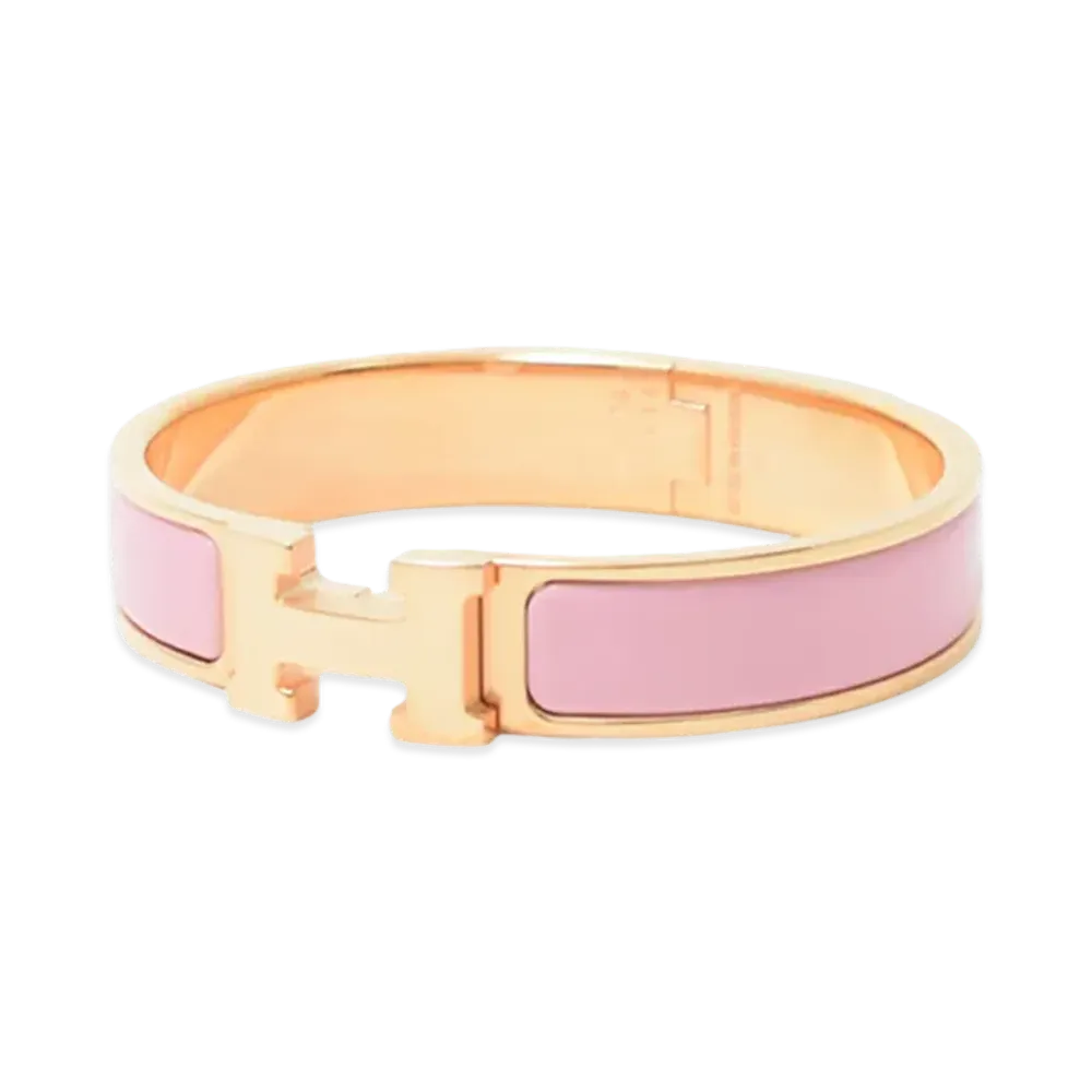 Hermes Women's Clic H Bracelet "Rose Fever"