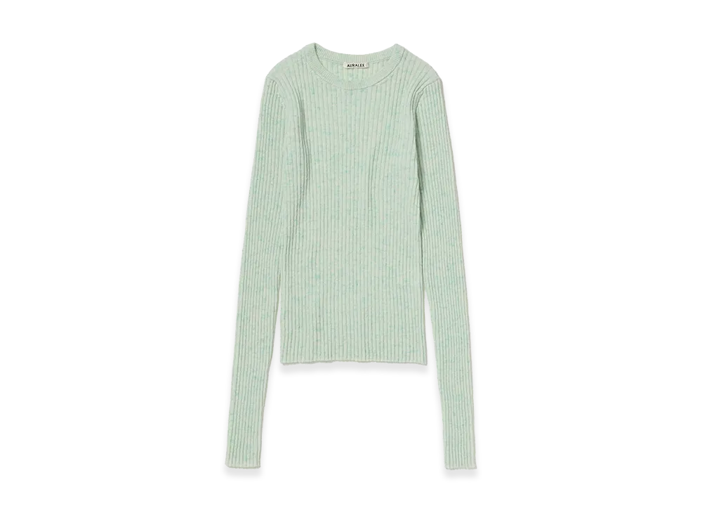 AURALEE Women's Cashmere Nep Knit P/O "Mix Mint"