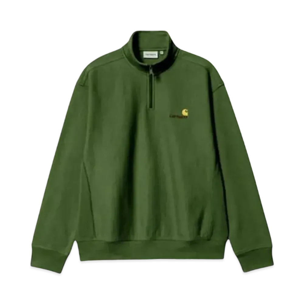 Carhartt WIP Half Zip American Script Sweatshirt "Tarragon"