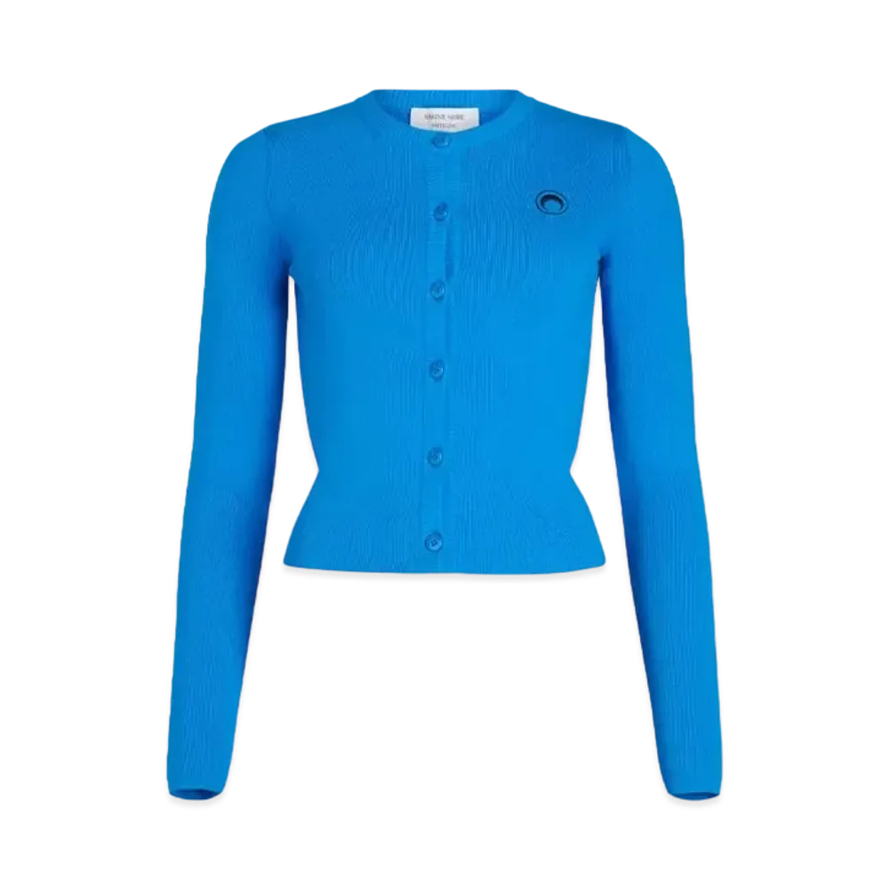 Marine Serre Core Knit Cardigan "Blue"