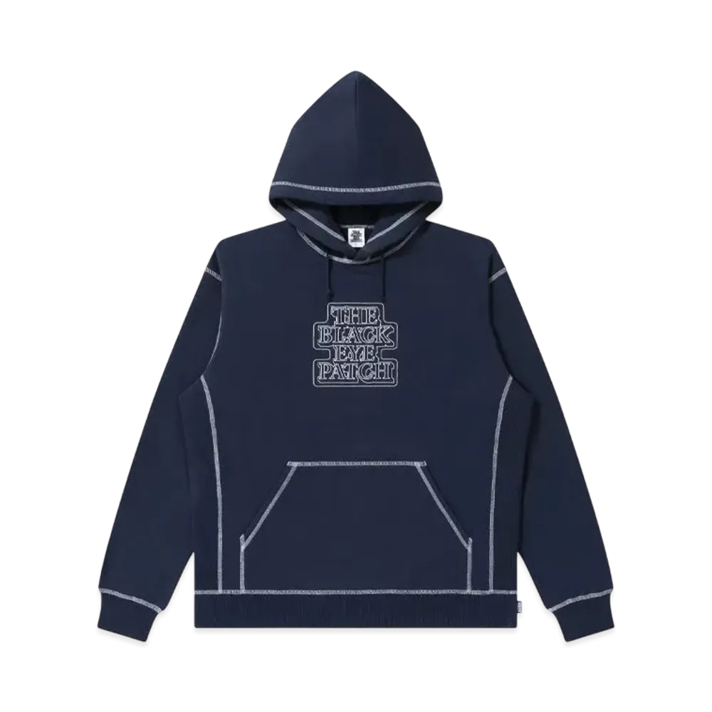 Blackeyepatch OG Label Outline Embroidered Hoodie Heather "Navy"