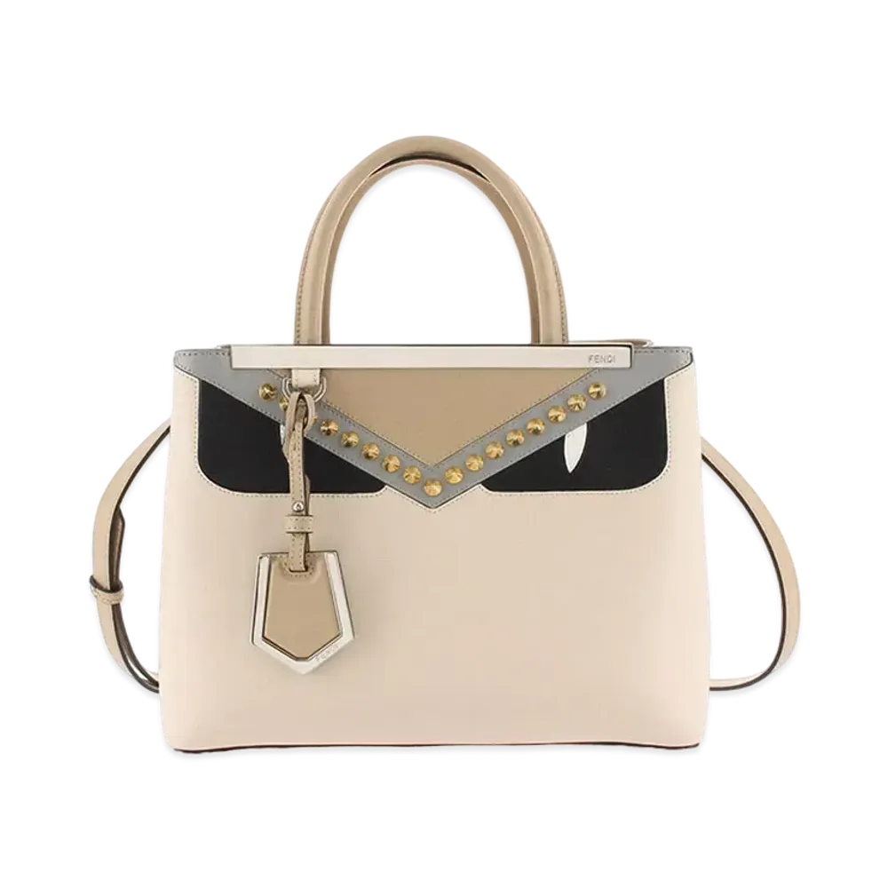 FENDI Petite 2Jours Leather Monster 2WAY Bag "Beige"