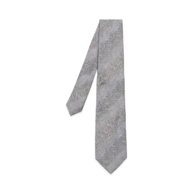 Paul Smith Botanical Regimental Tie "LightGray"