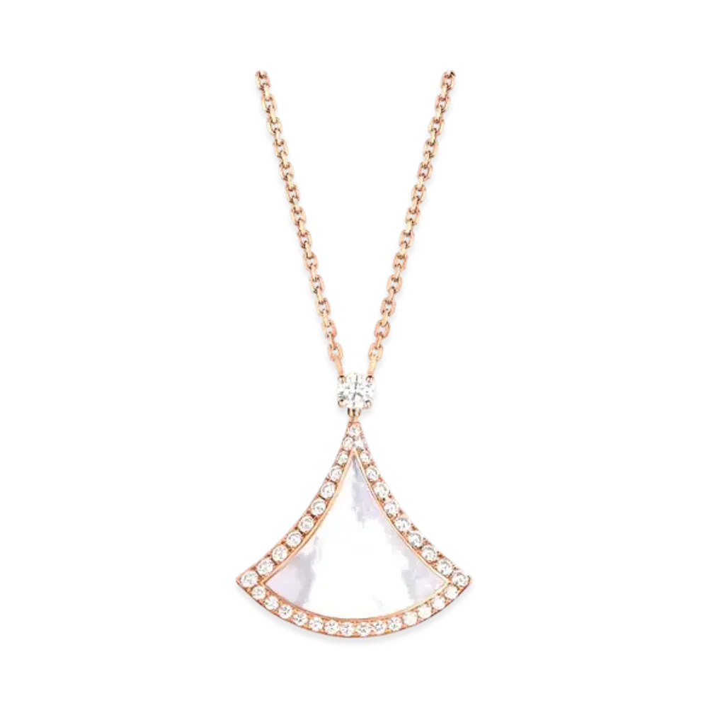 BVLGARI Divas' Dream Necklace With Diamonds and Mother of Pearl "Pink Gold"