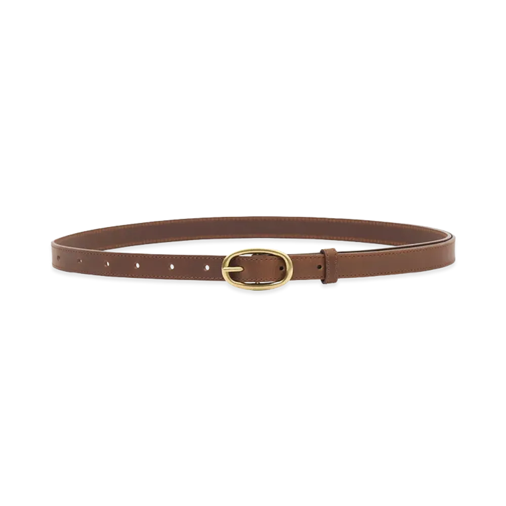 YOKE Oval Leather Belt "Brown"