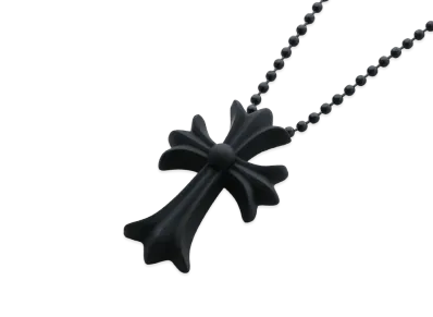 Chrome Hearts Rubber Small CH Cross Silicon Necklace "Black"