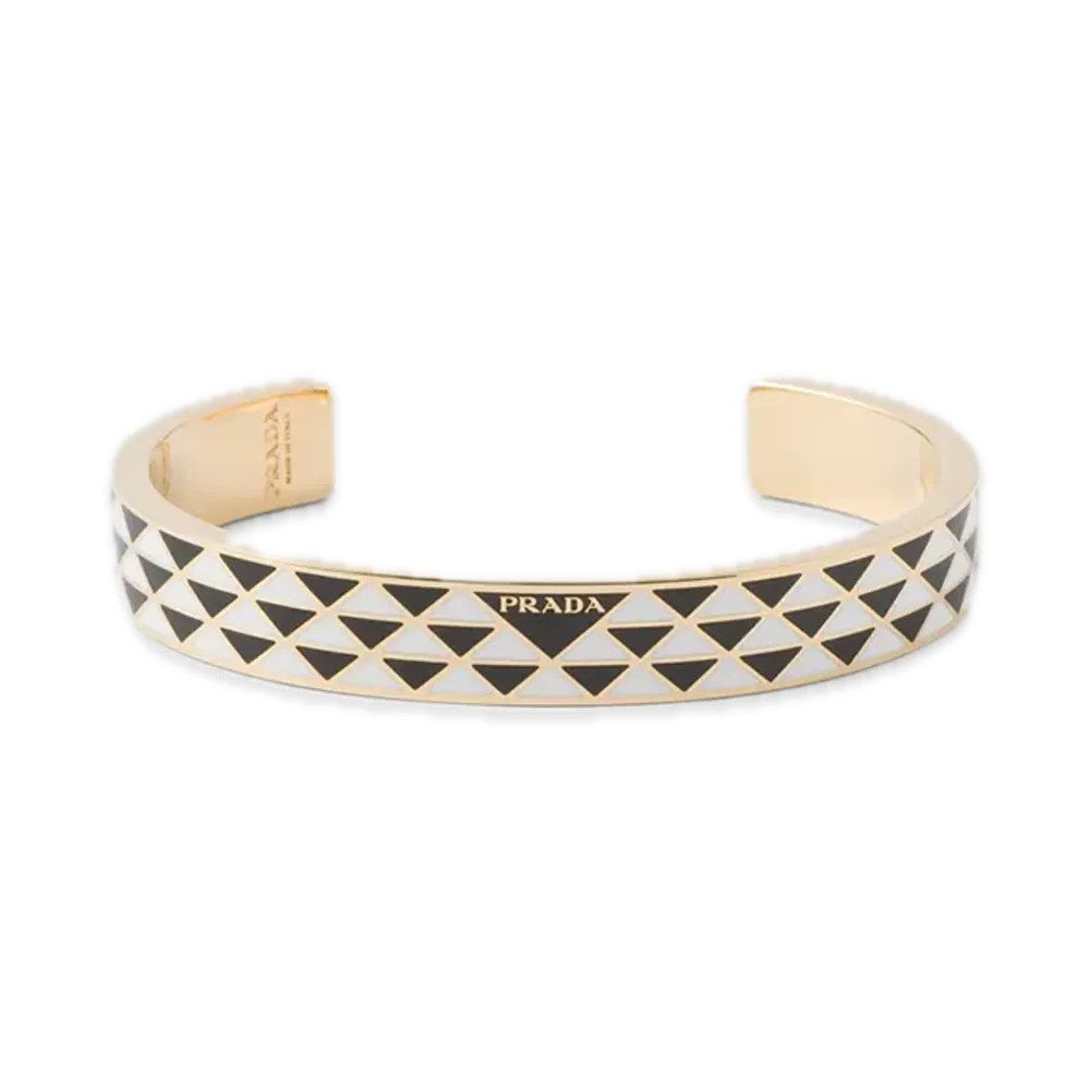 PRADA Enamel Metal Bracelet "Black/White"