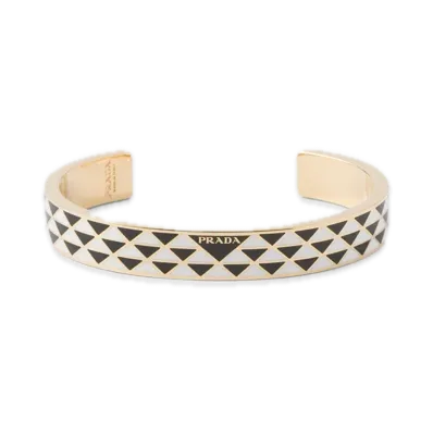 PRADA Enamel Metal Bracelet "Black/White"