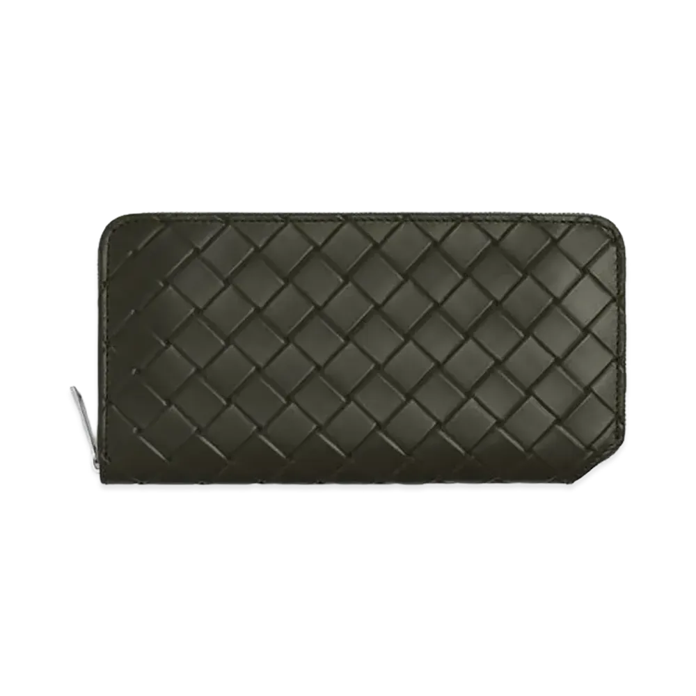 Bottega Veneta Intrecciato Stamp Zip Around Wallet "Camping"