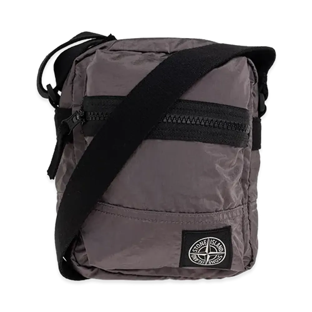 Stone Island Compass Logo Patch Mini Shoulder Bag "Purple Grey"