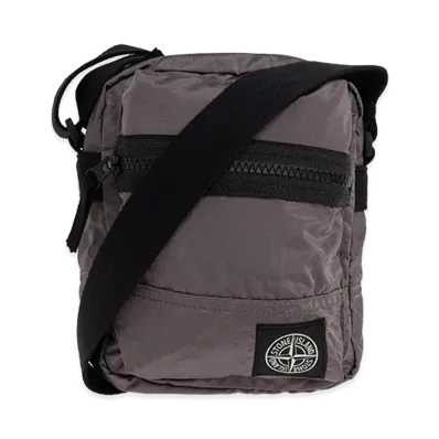 Stone Island Compass Logo Patch Mini Shoulder Bag "Purple Grey"