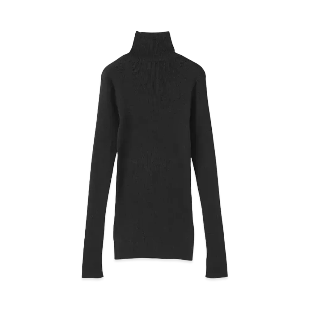 Ron Herman 15th Anniversary AURALEE Silk Giza Rib Turtle Neck Top "Black"