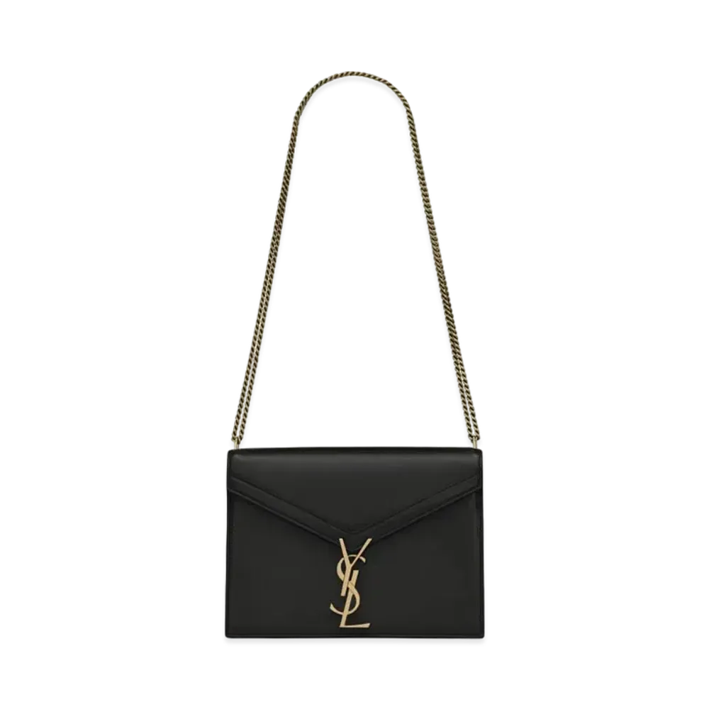 Saint Laurent Cassandra Monogram Clasp Bag In Smooth Leather "Black"