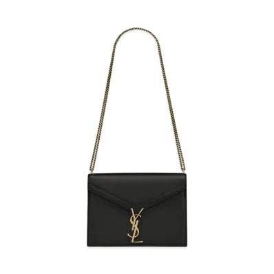Saint Laurent Cassandra Monogram Clasp Bag In Smooth Leather "Black"