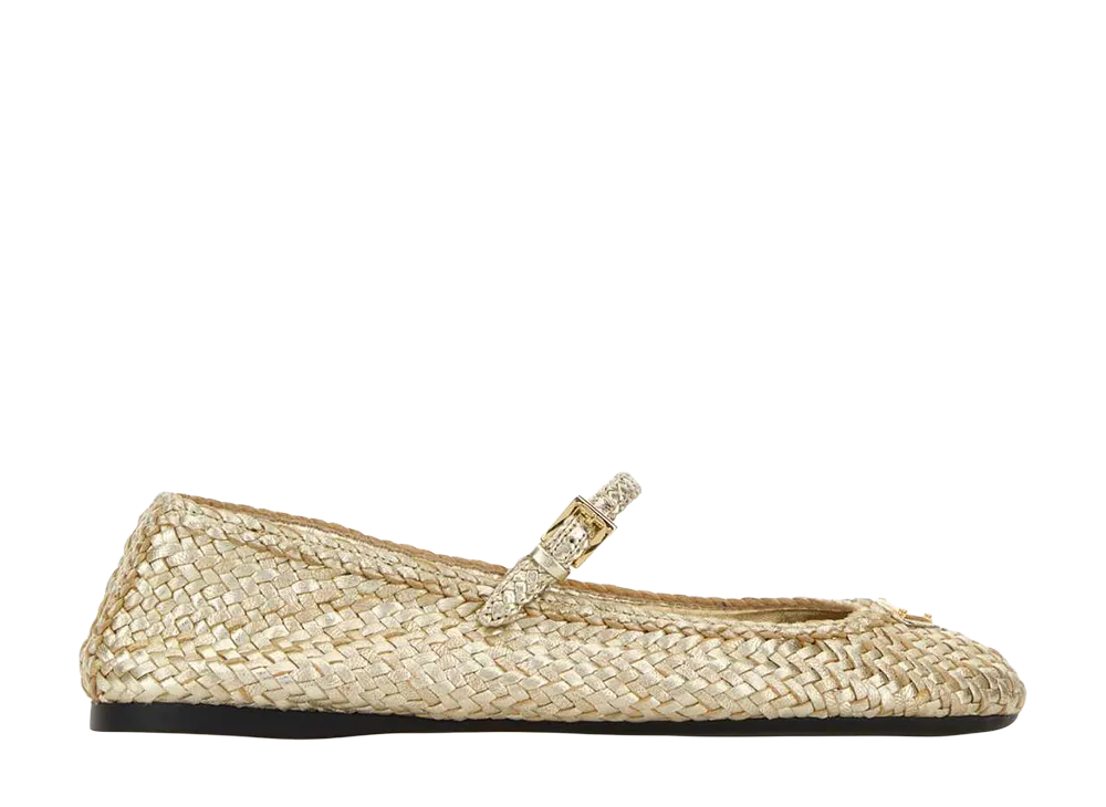 PRADA Women's Leather Ballerinas "Gold"