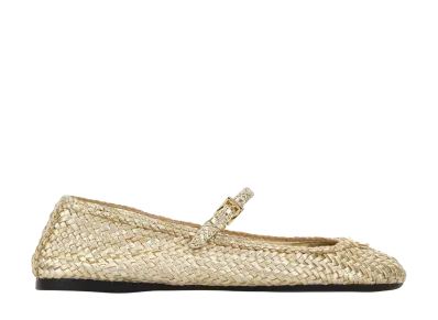 PRADA Women's Leather Ballerinas "Gold"