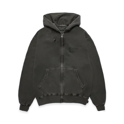 WACKO MARIA Death Row Records / Garment Dyed Zip Hooded Sweat Shirt "Gray"