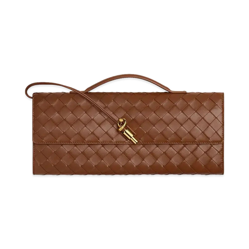 Bottega Veneta Andiamo Clutch Bag "Amber"