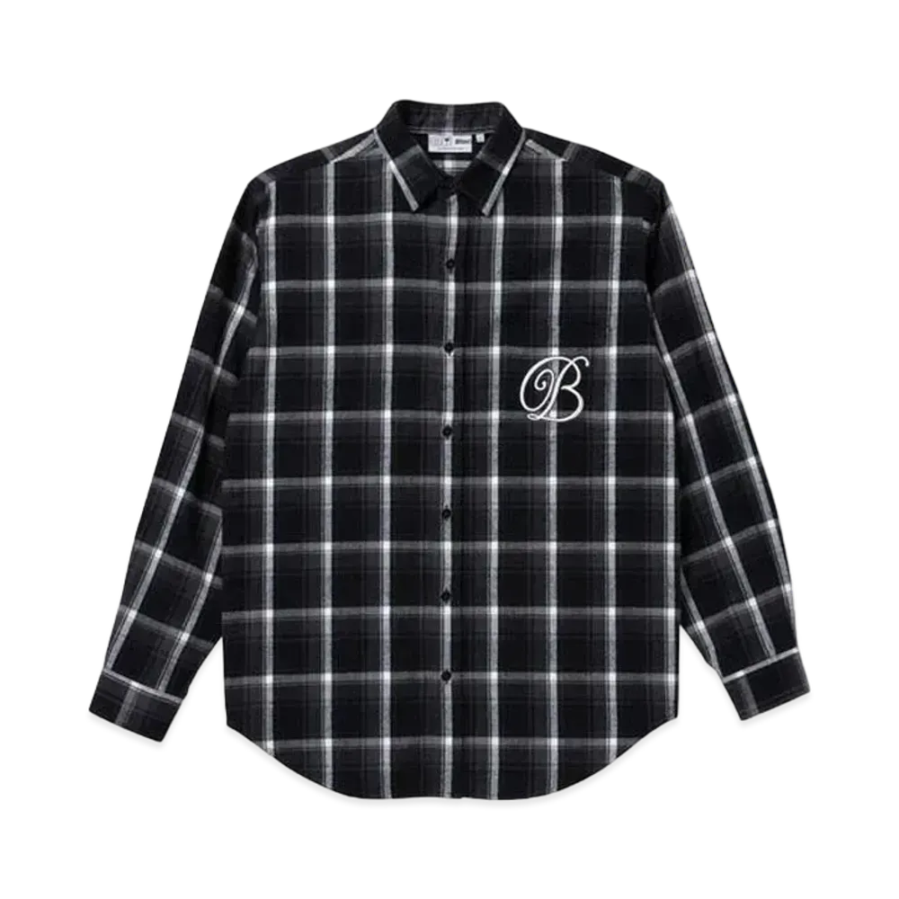 BlackEyePatch B EMBLEM FLANNEL SHIRT "Dark Charcoal"
