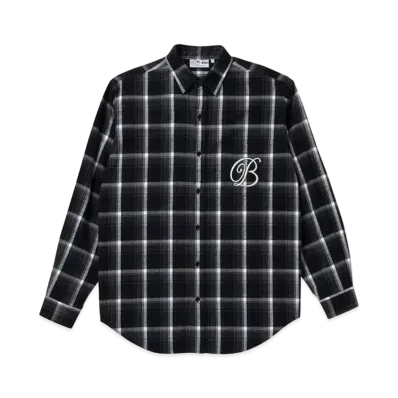BlackEyePatch B EMBLEM FLANNEL SHIRT "Dark Charcoal"