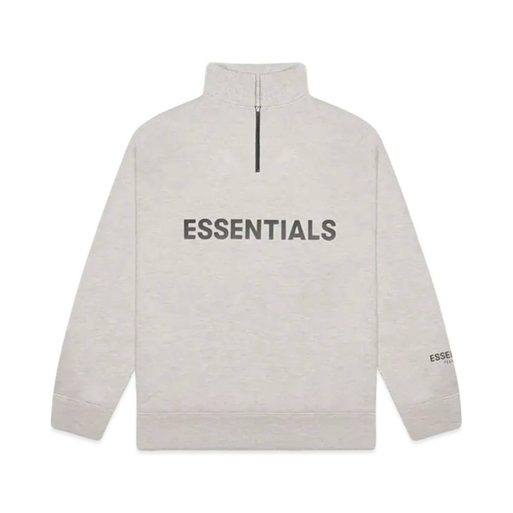 FEAR OF GOD ESSENTIALS Half Zip Pullover Sweater "Heather Oatmeal"