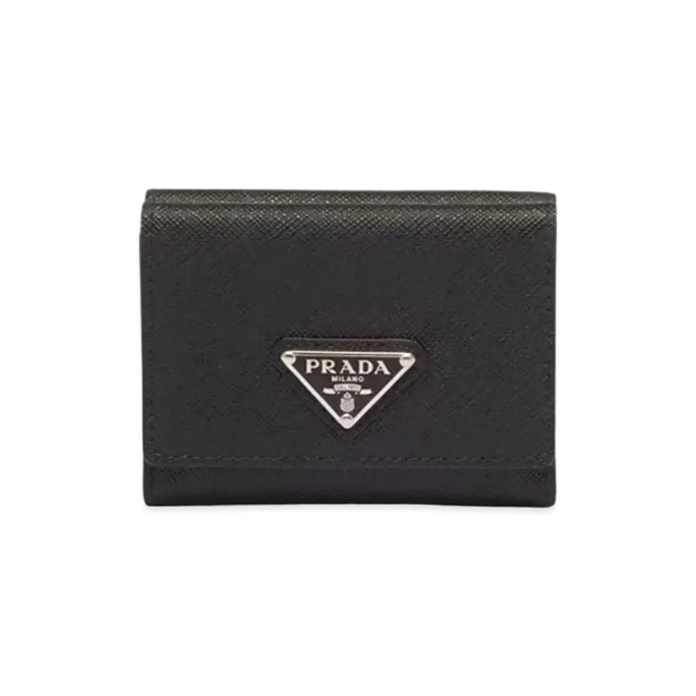 PRADA Small Saffiano Leather Wallet "Black"